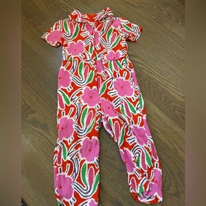 DVF for Target Toddler Short Sleeve Flower Groove Red Jumpsuit 4T
